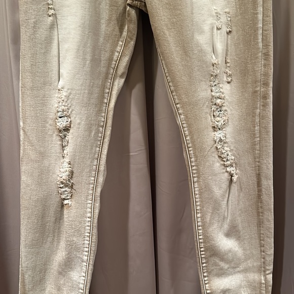 Monkey Ride Tan Distressed Jeans - Picture 2 of 5